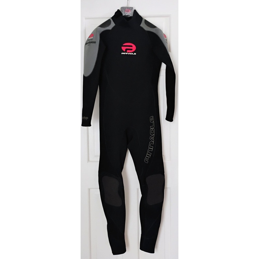 NWT Pinnacle Wetsuit Mens Medium Large Black Merino Elastiprene 3mm PN095